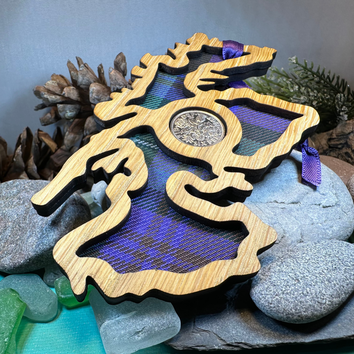 Scotland Map Lucky Sixpence Ornament Gifts La Vie Bien Scotland Map Lucky Sixpence Ornament