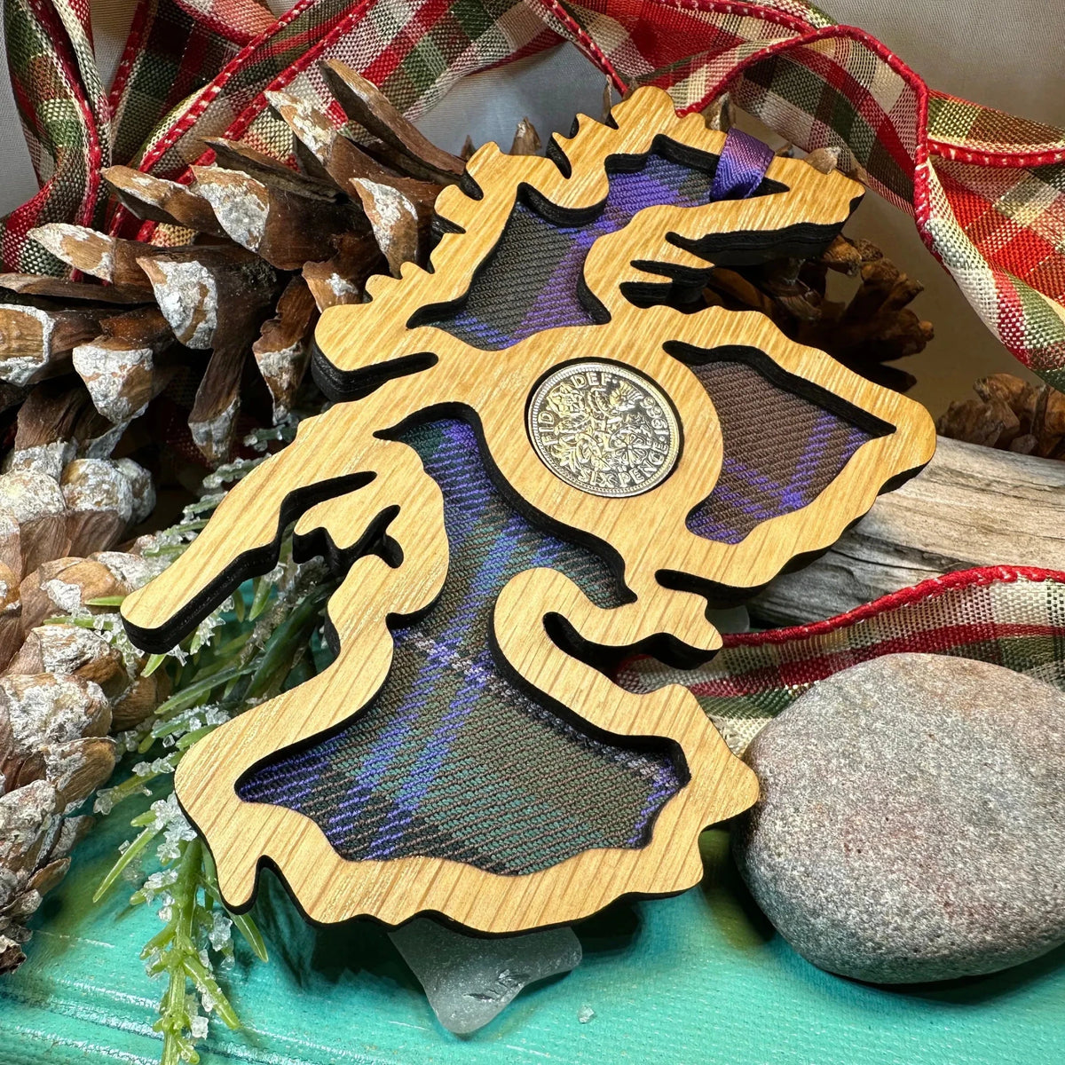Scotland Map Lucky Sixpence Ornament Gifts La Vie Bien Scotland Map Lucky Sixpence Ornament