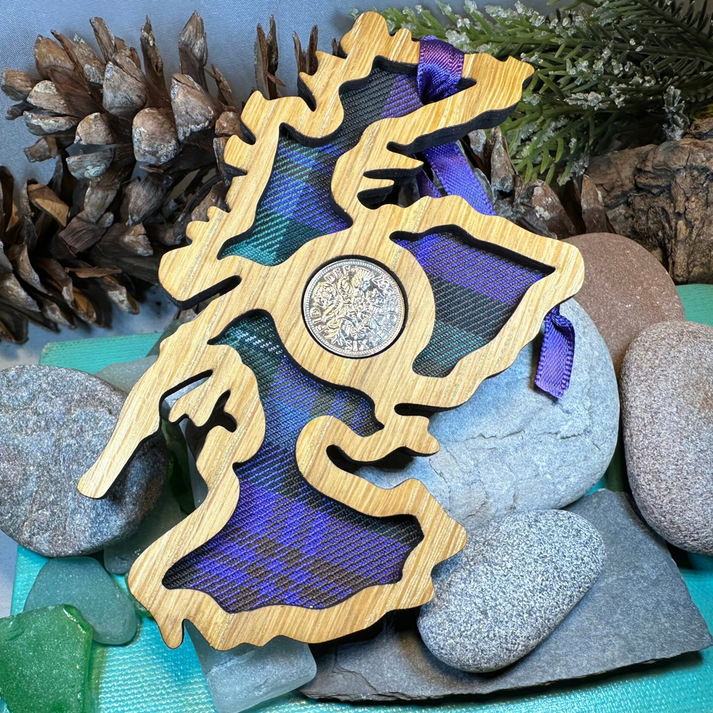 Scotland Map Lucky Sixpence Ornament Gifts La Vie Bien Scotland Map Lucky Sixpence Ornament