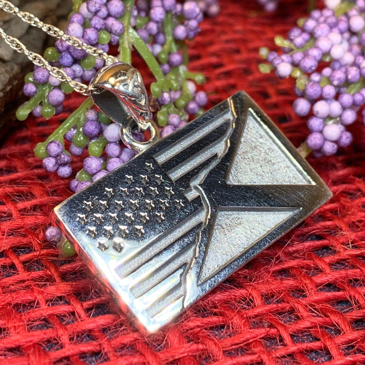 Scottish American Flag Pendant Pendant La Vie Bien Scottish American Flag Pendant