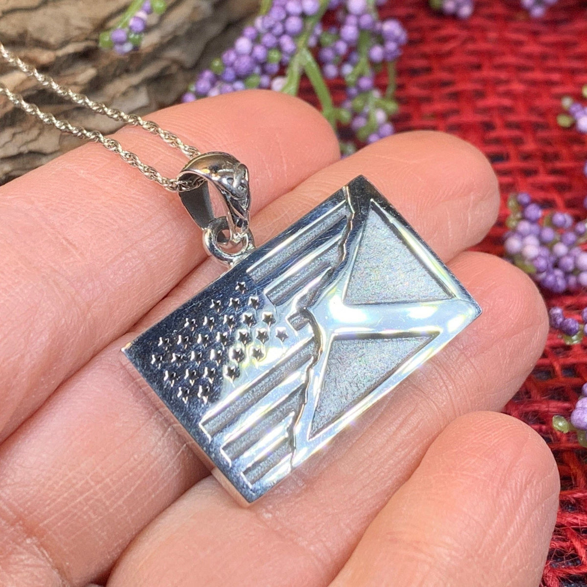 Scottish American Flag Pendant Pendant La Vie Bien Scottish American Flag Pendant