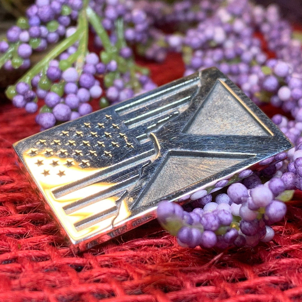 Scottish American Flag Pin in Sterling Silver Brooch La Vie Bien Scottish American Flag Pin in Sterling Silver