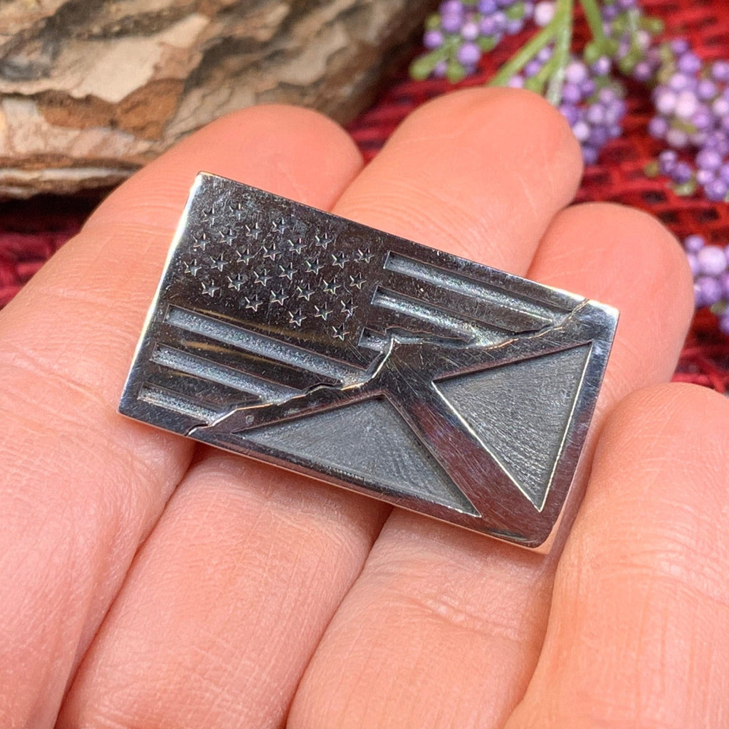 Scottish American Flag Pin in Sterling Silver Brooch La Vie Bien Scottish American Flag Pin in Sterling Silver