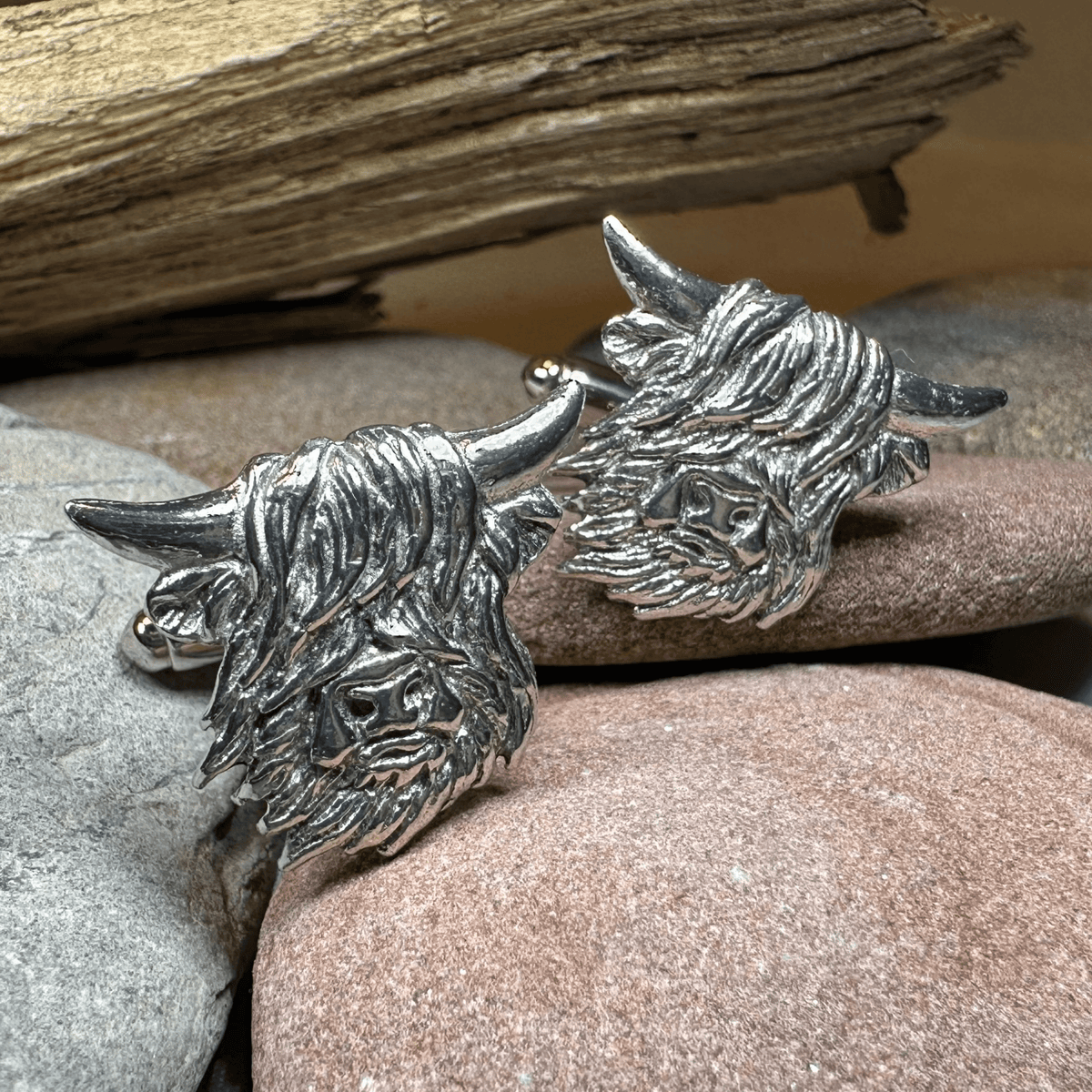 Scottish Highland Cow Cufflinks - Handmade in Scotland Cuff Links La Vie Bien Scottish Highland Cow Cufflinks - Handmade in Scotland