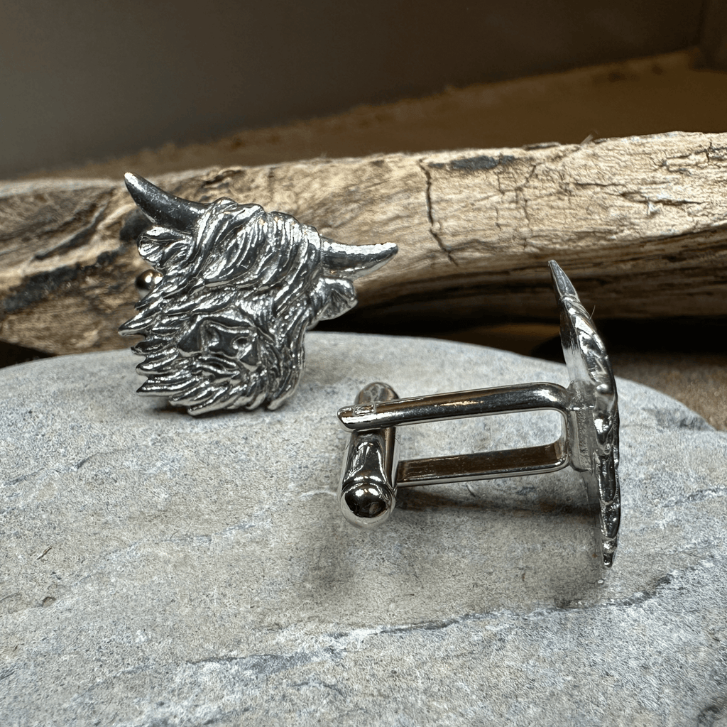 Scottish Highland Cow Cufflinks - Handmade in Scotland Cuff Links La Vie Bien Scottish Highland Cow Cufflinks - Handmade in Scotland