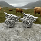 Scottish Highland Cow Cufflinks - Handmade in Scotland Cuff Links La Vie Bien Scottish Highland Cow Cufflinks - Handmade in Scotland