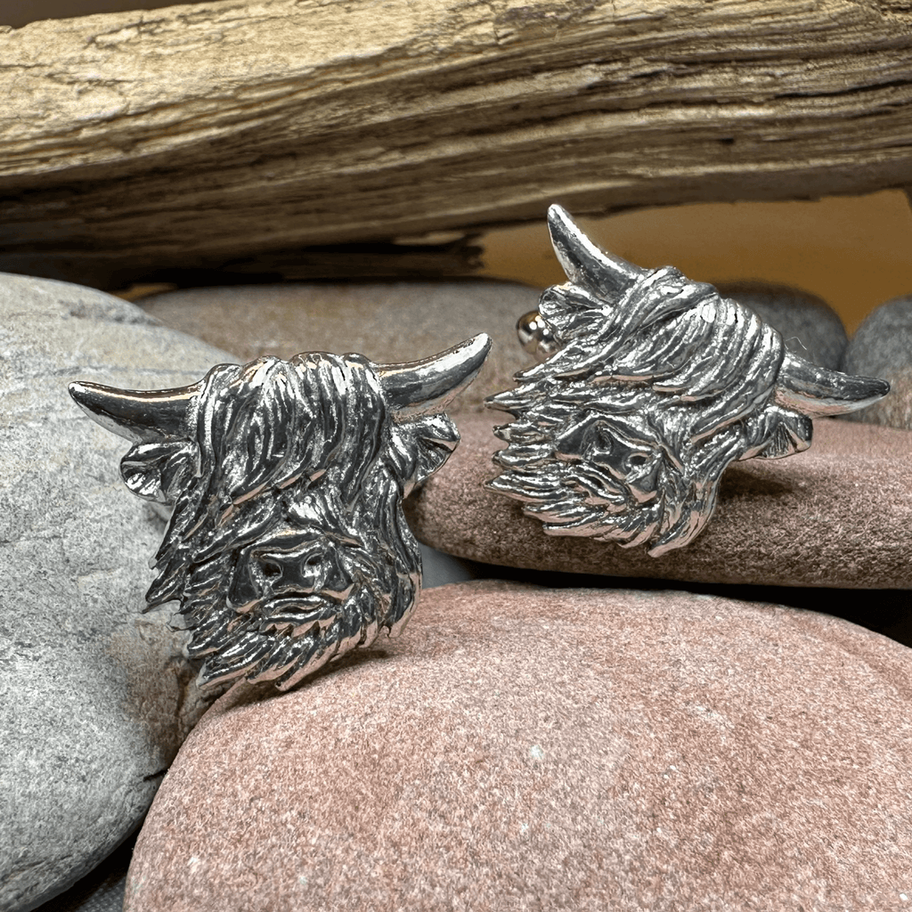 Scottish Highland Cow Cufflinks - Handmade in Scotland Cuff Links La Vie Bien Scottish Highland Cow Cufflinks - Handmade in Scotland