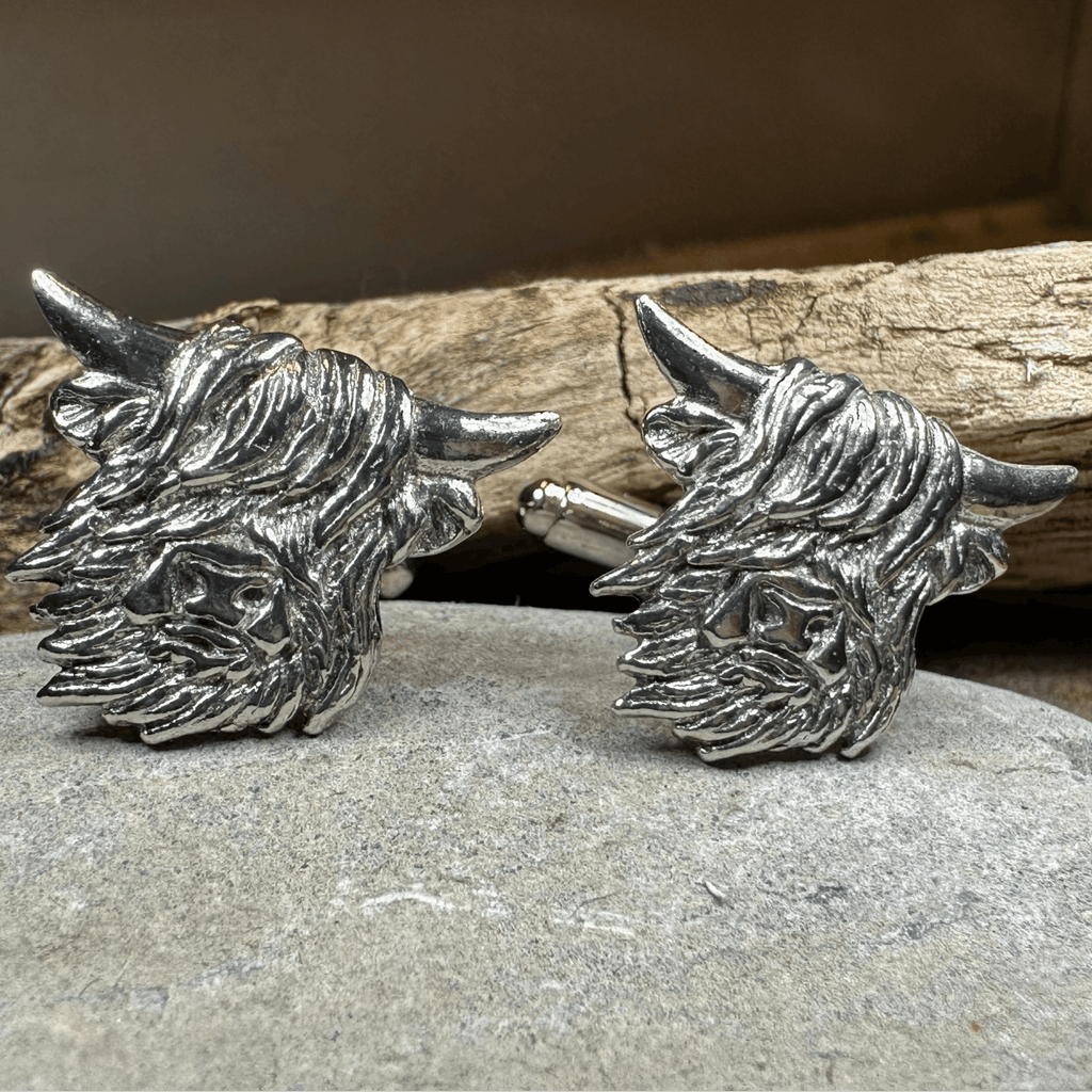 Scottish Highland Cow Cufflinks - Handmade in Scotland Cuff Links La Vie Bien Scottish Highland Cow Cufflinks - Handmade in Scotland