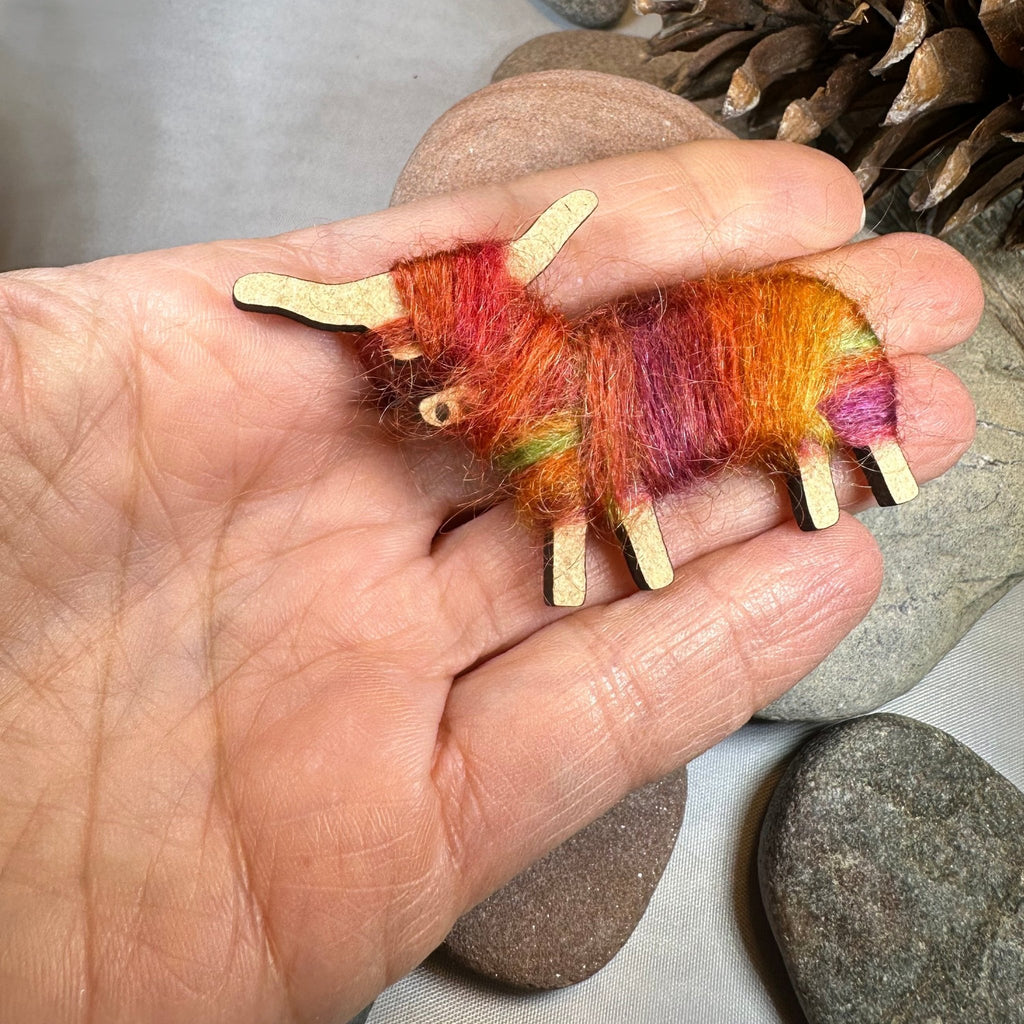 Scottish Highland Cow Scatter Pin - Handmade in Scotland Brooch La Vie Bien Scottish Highland Cow Scatter Pin - Handmade in Scotland