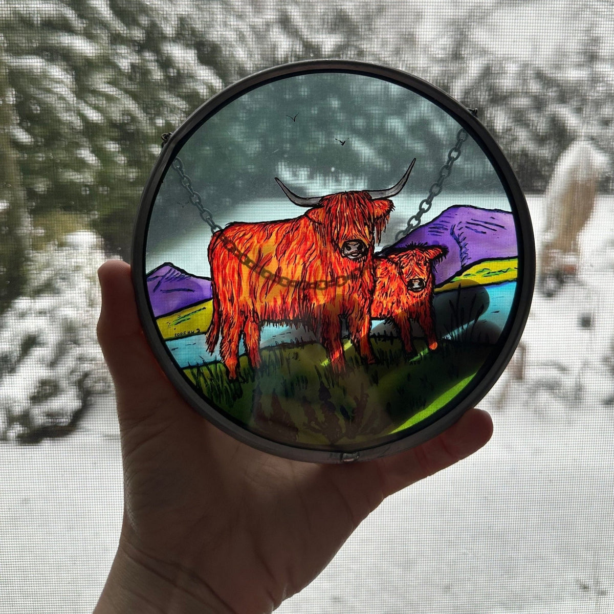 Scottish Highland Cow Suncatcher Gifts La Vie Bien Scottish Highland Cow Suncatcher