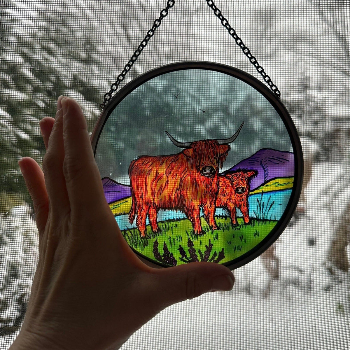 Scottish Highland Cow Suncatcher Gifts La Vie Bien Scottish Highland Cow Suncatcher
