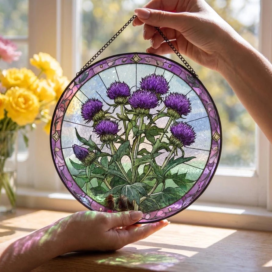 Scottish Highland Thistles Suncatcher Gifts La Vie Bien Scottish Highland Thistles Suncatcher