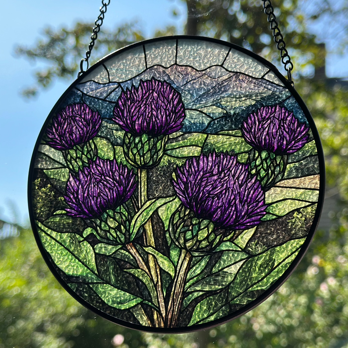 Scottish Highland Thistles Suncatcher Gifts La Vie Bien Scottish Highland Thistles Suncatcher