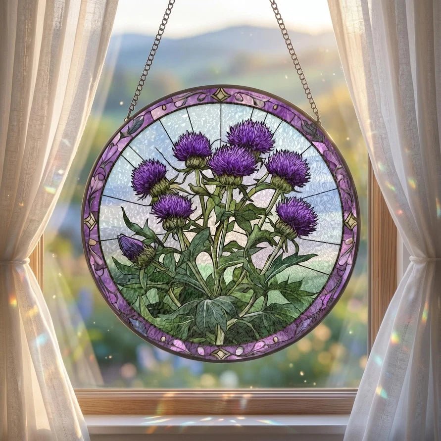 Scottish Highland Thistles Suncatcher Gifts La Vie Bien Scottish Highland Thistles Suncatcher