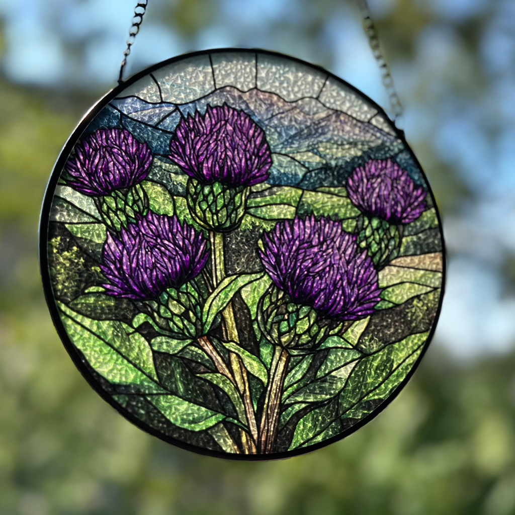 Scottish Highland Thistles Suncatcher Gifts La Vie Bien Scottish Highland Thistles Suncatcher