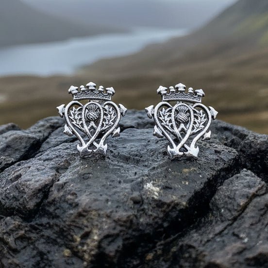 Scottish Luckenbooth Post Earrings in Sterling Silver Post Earrings La Vie Bien Scottish Luckenbooth Post Earrings in Sterling Silver