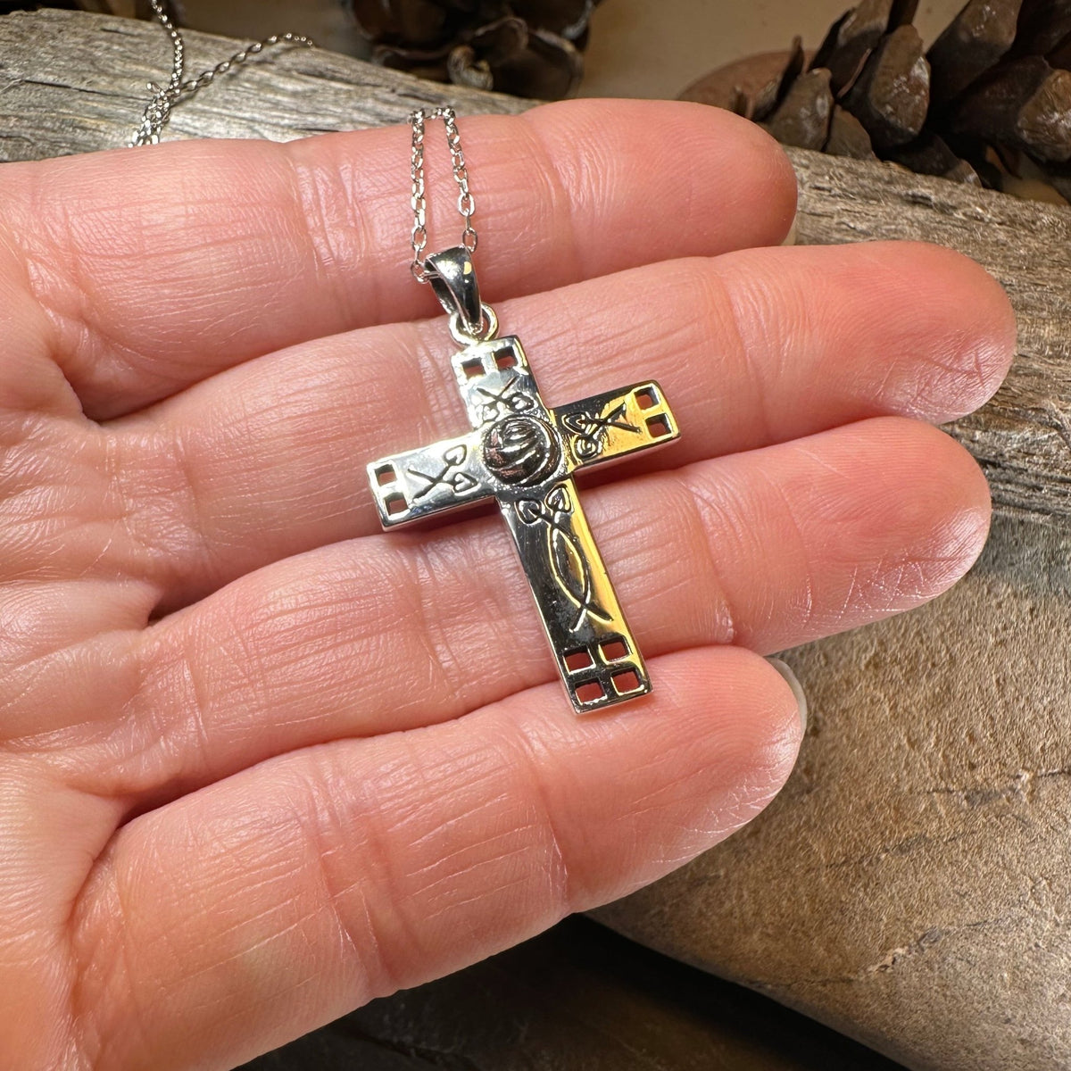 Scottish Mackintosh Cross Necklace Pendant La Vie Bien Scottish Mackintosh Cross Necklace