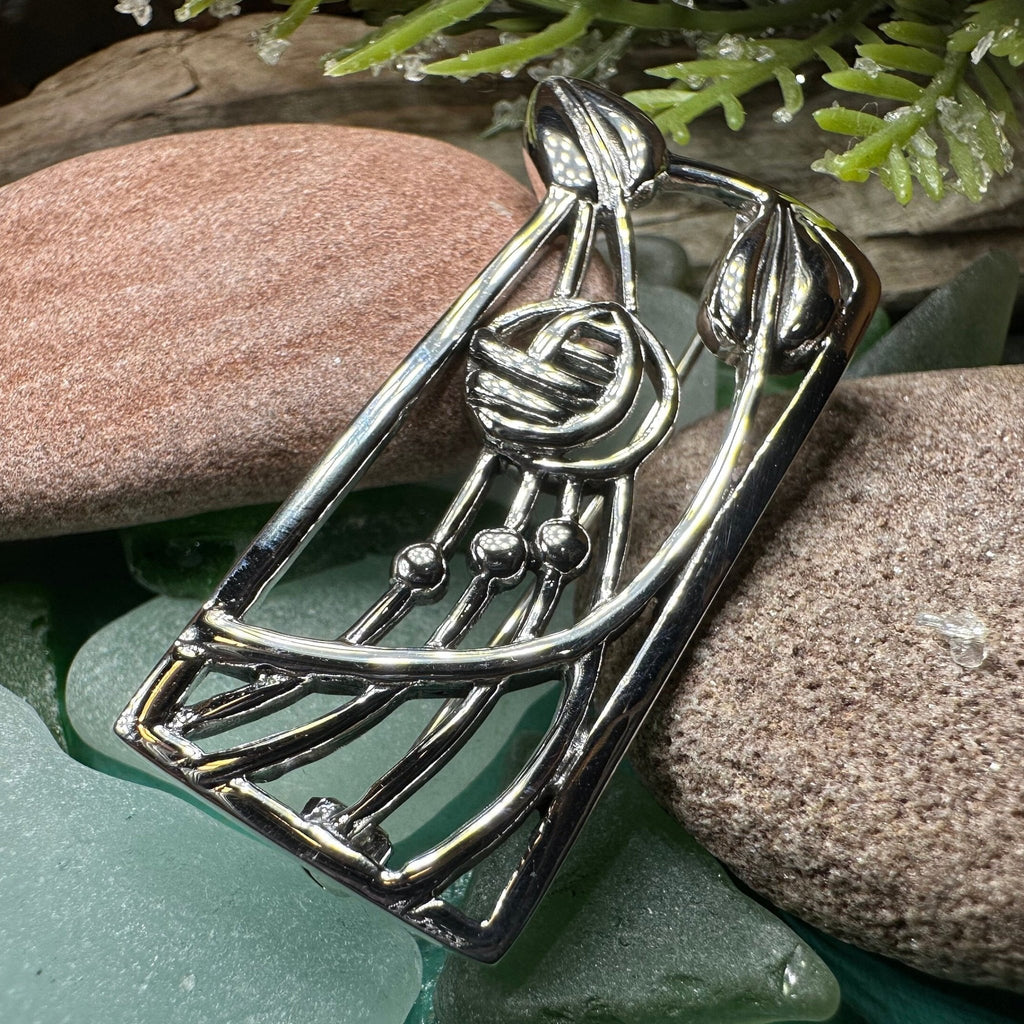 Scottish Mackintosh Roses Brooch in Sterling Silver Brooch La Vie Bien Scottish Mackintosh Roses Brooch in Sterling Silver