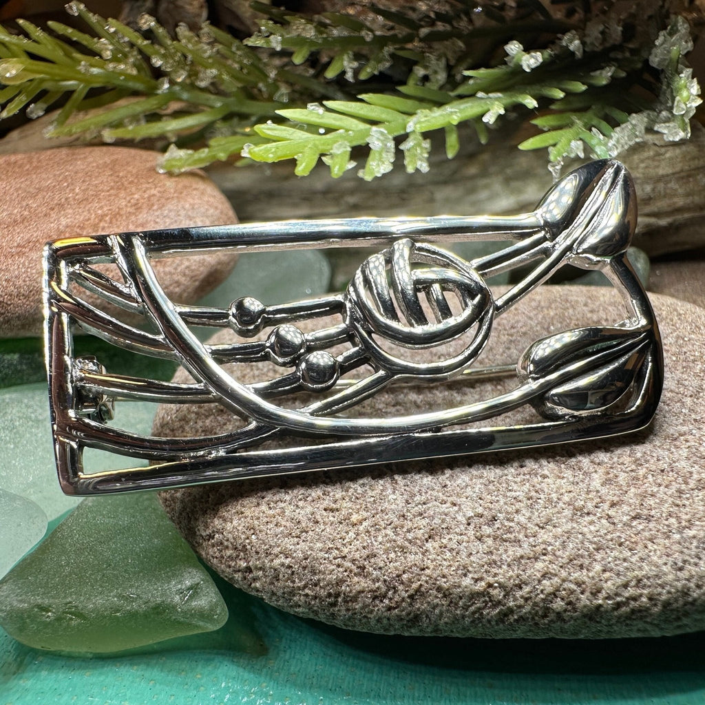 Scottish Mackintosh Roses Brooch in Sterling Silver Brooch La Vie Bien Scottish Mackintosh Roses Brooch in Sterling Silver