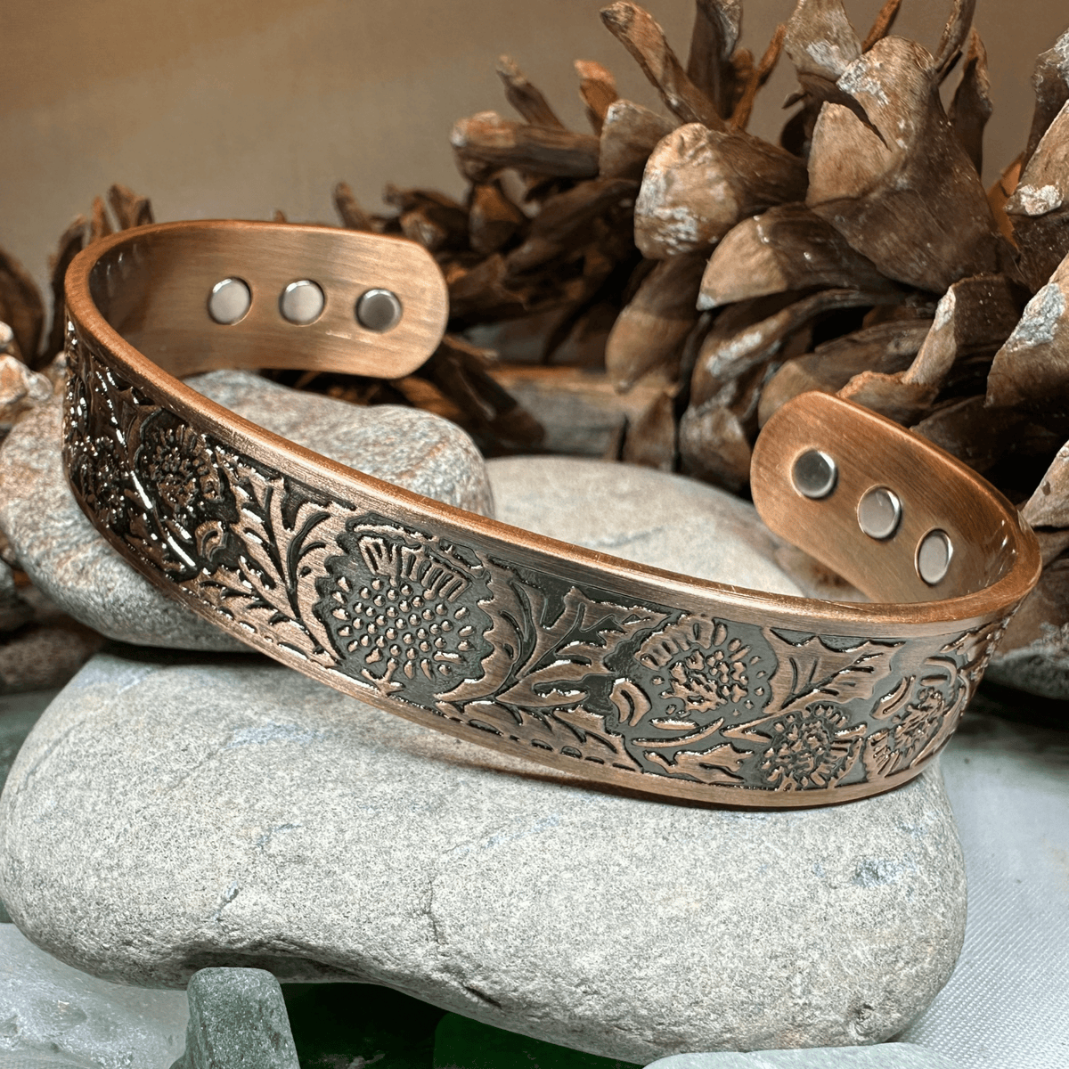 Scottish Thistle Copper Cuff Bracelet Bracelet La Vie Bien Scottish Thistle Copper Cuff Bracelet