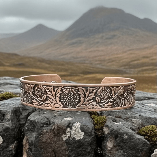 Scottish Thistle Copper Cuff Bracelet Bracelet La Vie Bien Scottish Thistle Copper Cuff Bracelet