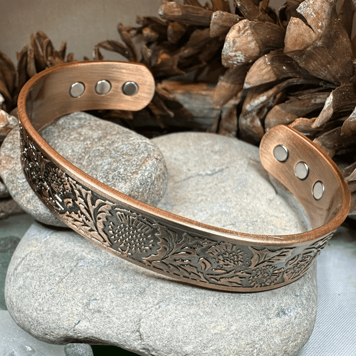 Scottish Thistle Copper Cuff Bracelet Bracelet La Vie Bien Scottish Thistle Copper Cuff Bracelet
