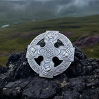 Scottish Thistle Cross Plaid Pin - Handmade in Scotland Brooch La Vie Bien Scottish Thistle Cross Plaid Pin - Handmade in Scotland