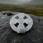 Scottish Thistle Cross Plaid Pin - Handmade in Scotland Brooch La Vie Bien Scottish Thistle Cross Plaid Pin - Handmade in Scotland
