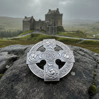 Scottish Thistle Cross Plaid Pin - Handmade in Scotland Brooch La Vie Bien Scottish Thistle Cross Plaid Pin - Handmade in Scotland
