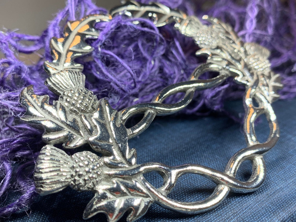 Scottish Thistle Pewter Scarf Ring - Handmade in Scotland Scarf Ring La Vie Bien Scottish Thistle Pewter Scarf Ring - Handmade in Scotland
