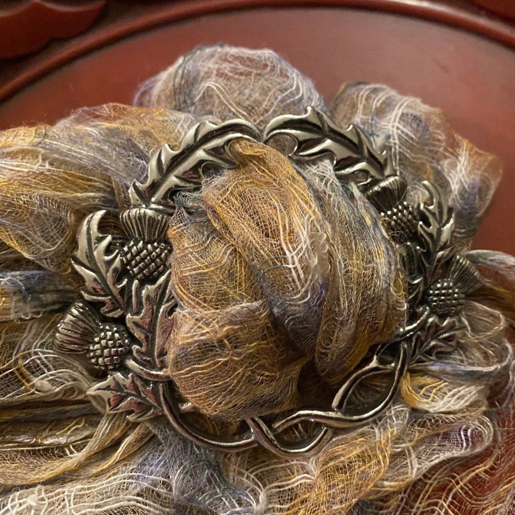 Scottish Thistle Pewter Scarf Ring - Handmade in Scotland Scarf Ring La Vie Bien Scottish Thistle Pewter Scarf Ring - Handmade in Scotland