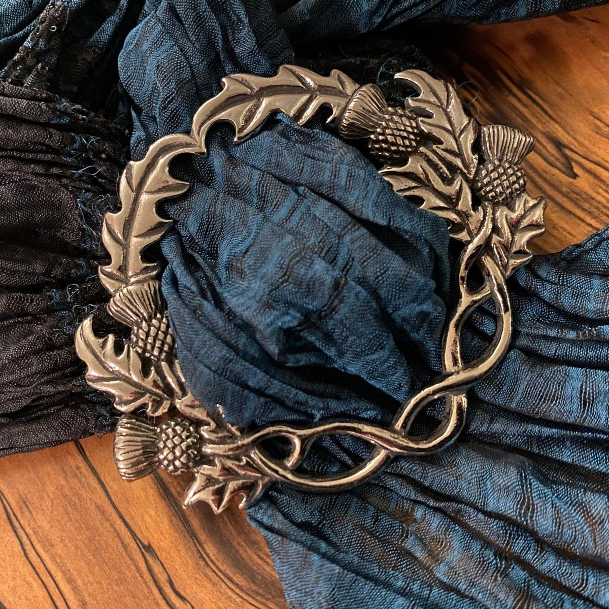 Scottish Thistle Pewter Scarf Ring - Handmade in Scotland Scarf Ring La Vie Bien Scottish Thistle Pewter Scarf Ring - Handmade in Scotland