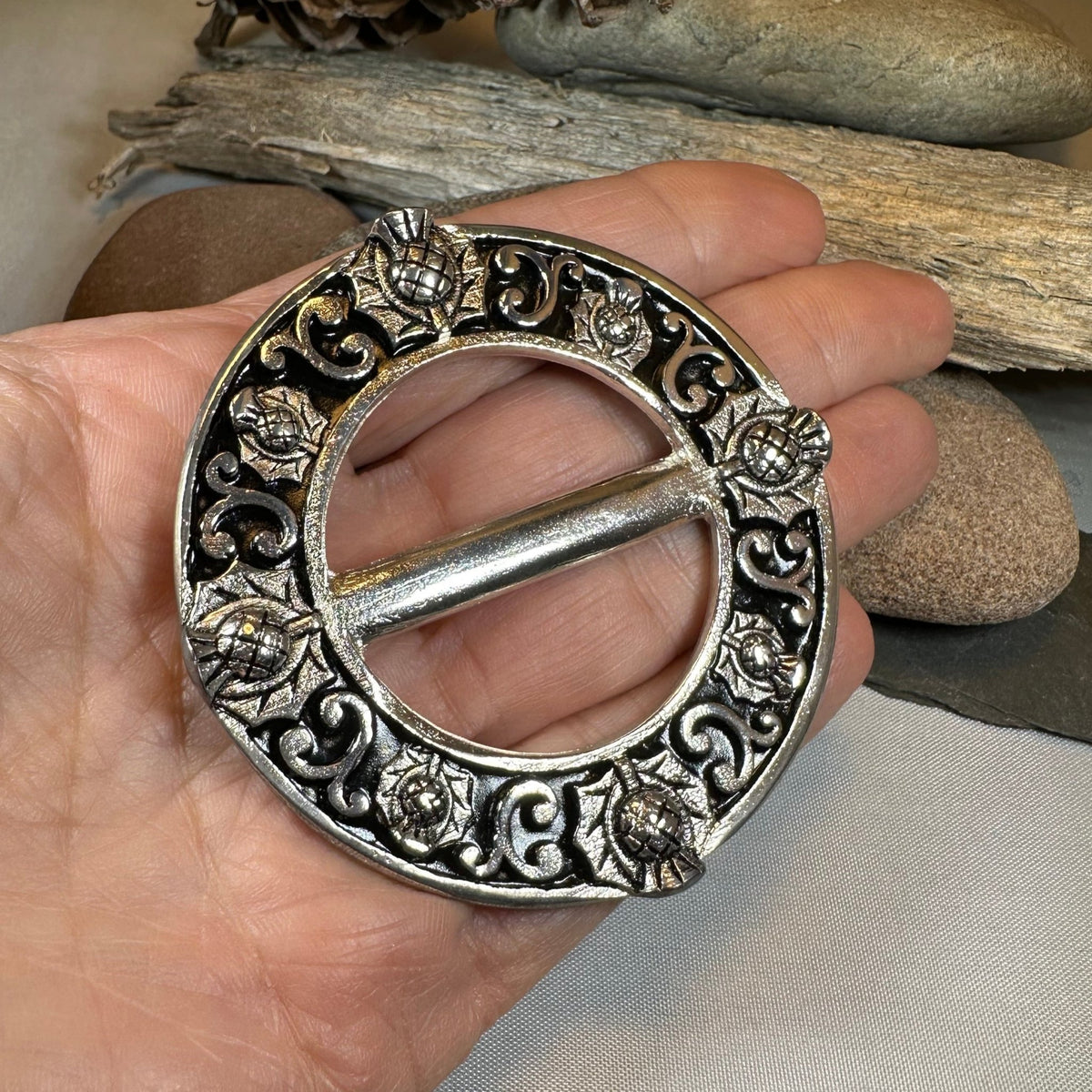 Scottish Thistle Scarf Ring Scarf Ring La Vie Bien Scottish Thistle Scarf Ring