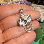 Scottish Thistle Trinity Knot Necklace in Sterling Silver Pendant La Vie Bien Scottish Thistle Trinity Knot Necklace in Sterling Silver