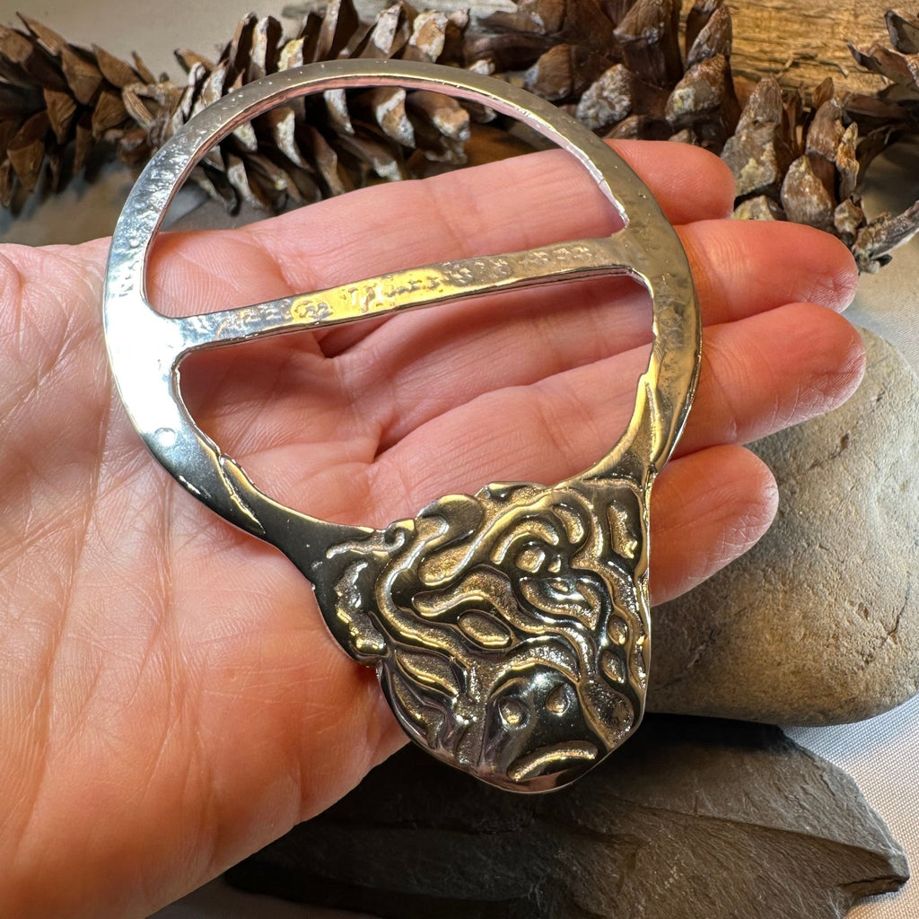 Scruffy Highland Cow Scarf Ring - Handmade in Scotland Scarf Ring La Vie Bien Scruffy Highland Cow Scarf Ring - Handmade in Scotland