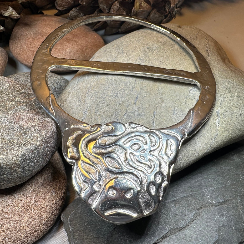 Scruffy Highland Cow Scarf Ring - Handmade in Scotland Scarf Ring La Vie Bien Scruffy Highland Cow Scarf Ring - Handmade in Scotland