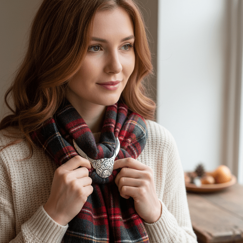 Scruffy Highland Cow Scarf Ring - Handmade in Scotland Scarf Ring La Vie Bien Scruffy Highland Cow Scarf Ring - Handmade in Scotland
