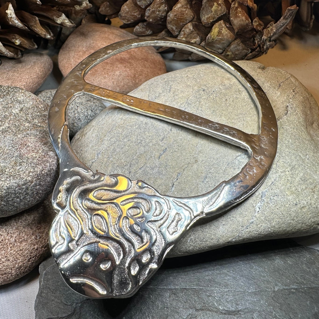 Scruffy Highland Cow Scarf Ring - Handmade in Scotland Scarf Ring La Vie Bien Scruffy Highland Cow Scarf Ring - Handmade in Scotland