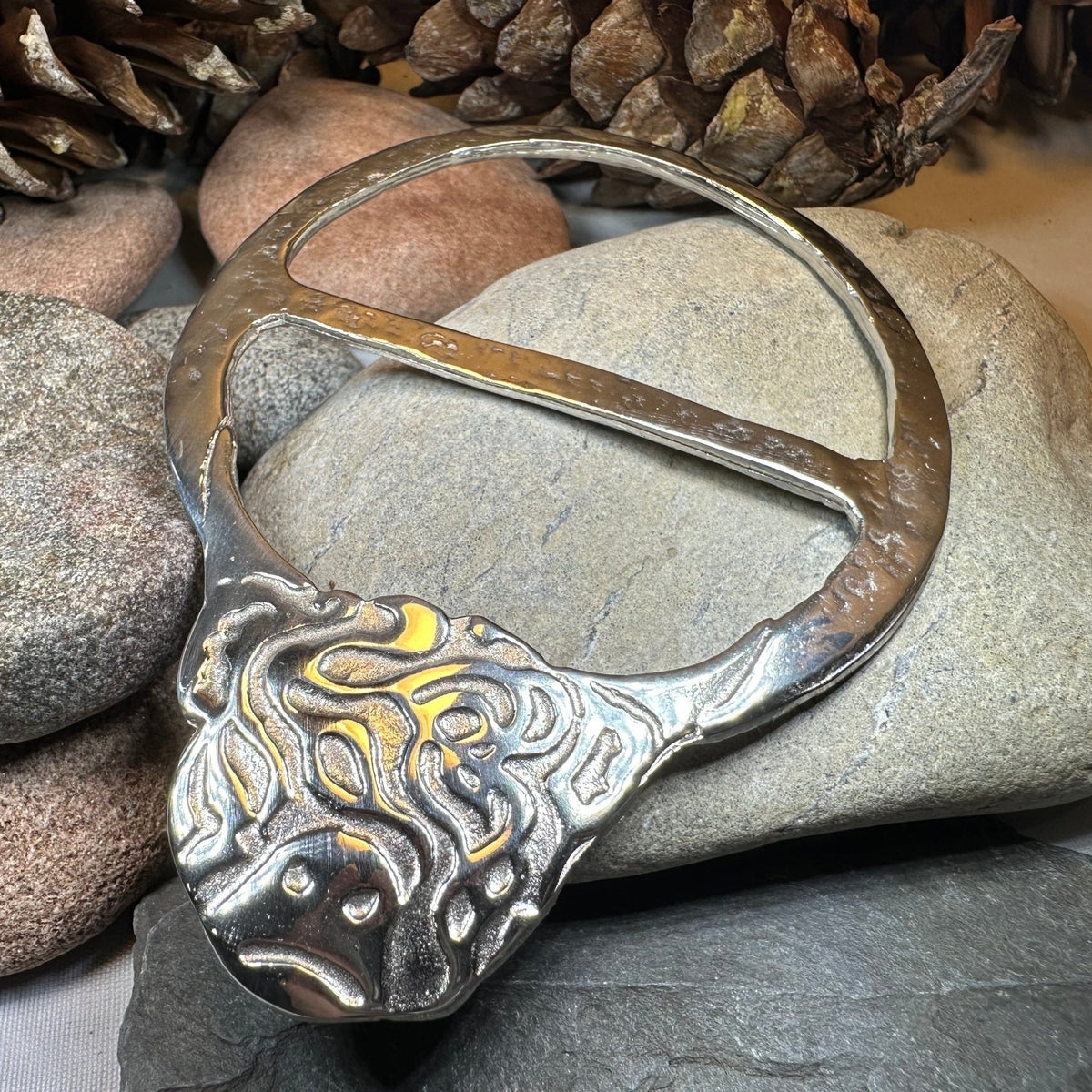 Scruffy Highland Cow Scarf Ring - Handmade in Scotland Scarf Ring La Vie Bien Scruffy Highland Cow Scarf Ring - Handmade in Scotland