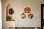 Set of 2 - Round Shape MDF Wall Hanging Decor