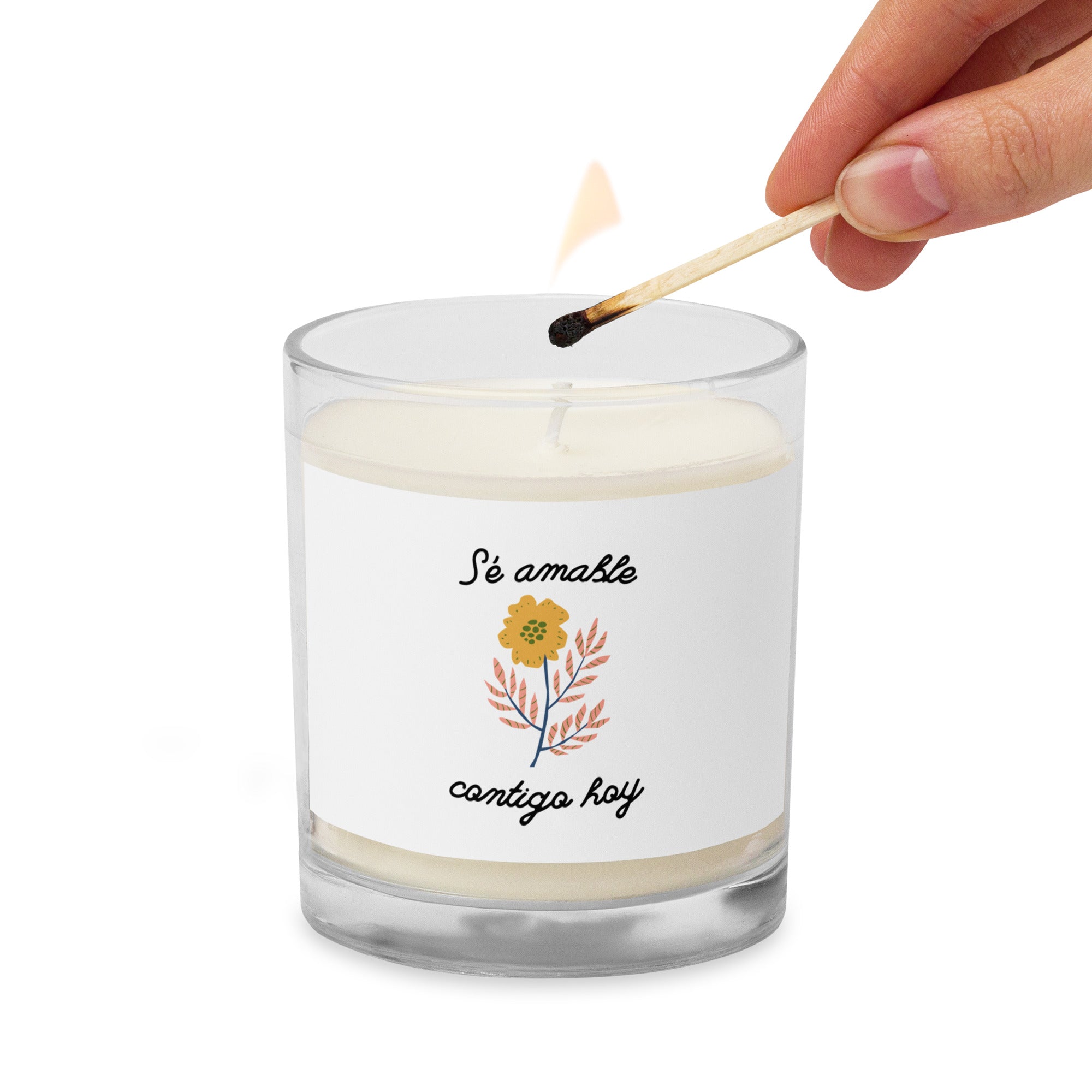 Sé amable contigo hoy Spanish Glass jar soy wax candle