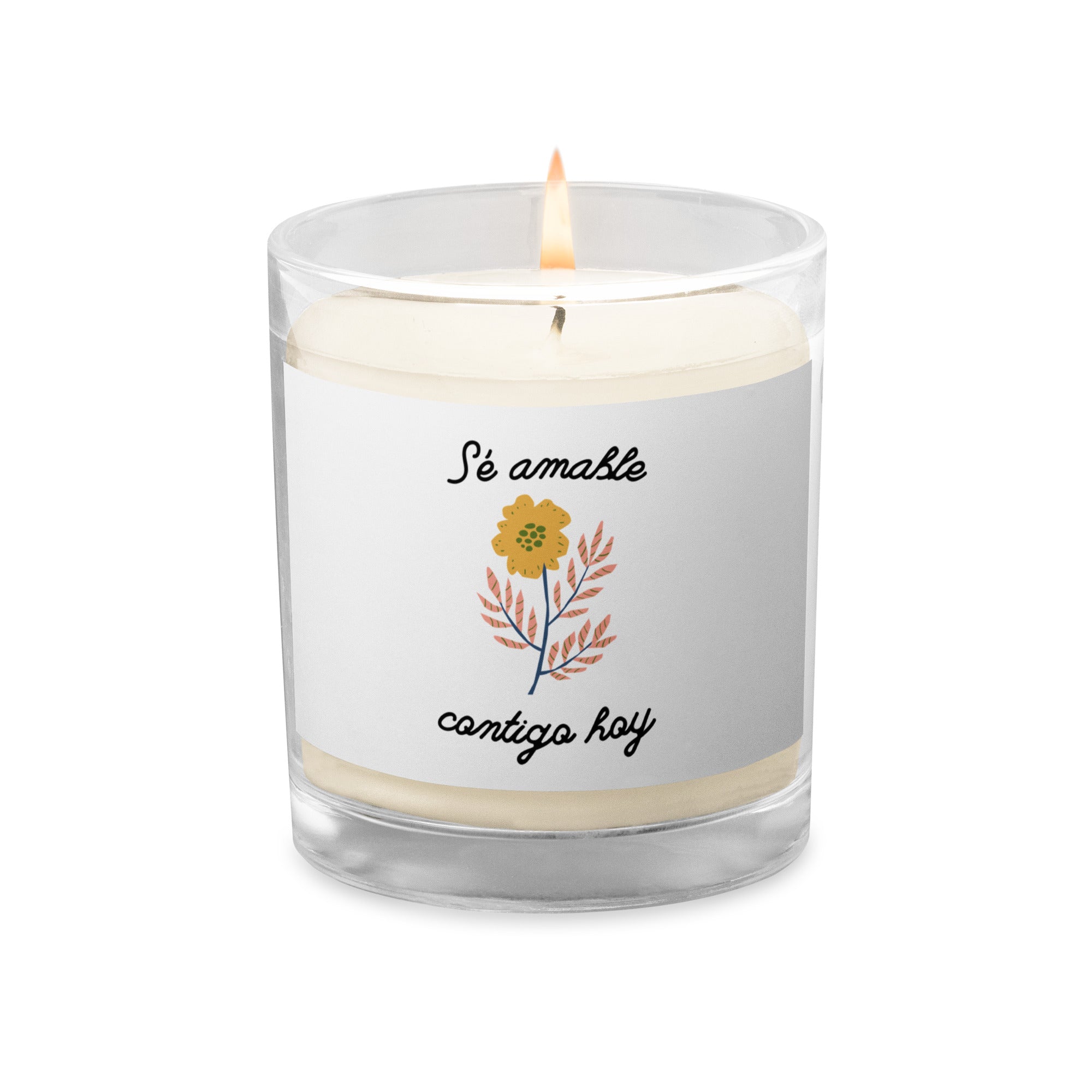 Sé amable contigo hoy Spanish Glass jar soy wax candle