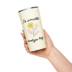 Sé amable contigo hoy Tapered stainless steel tumbler by La Vie Bien