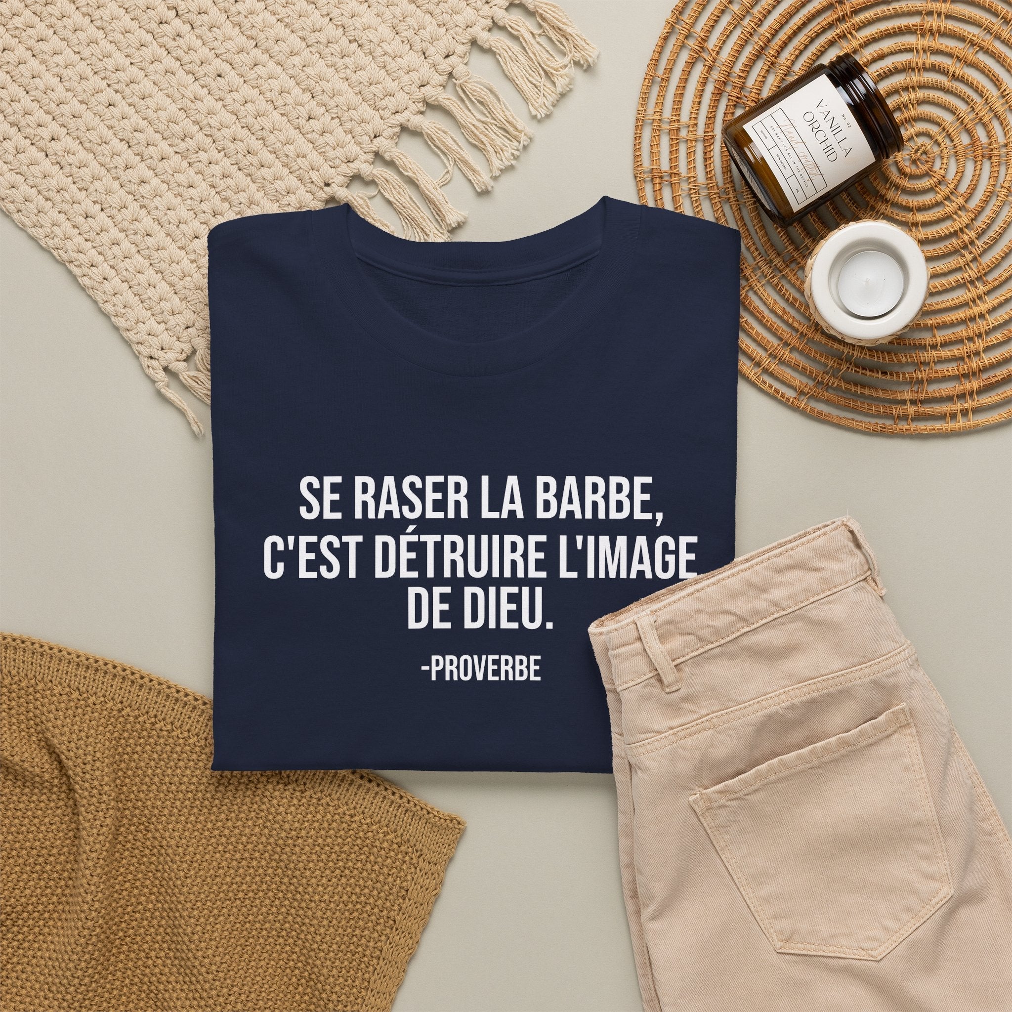 Se raser la barbe French proverb Tee for beard lovers T-Shirt La Vie Bien Se raser la barbe French proverb Tee for beard lovers