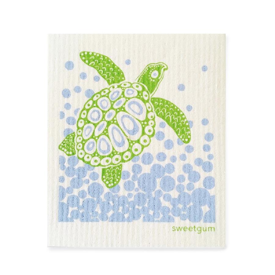 Sea Turtle Swedish Dishcloth | Green and Blue Swedish Dishcloths La Vie Bien Sea Turtle Swedish Dishcloth | Green and Blue