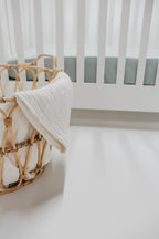 Seafoam Ribbed Crib Sheet La Vie Bien Seafoam Ribbed Crib Sheet