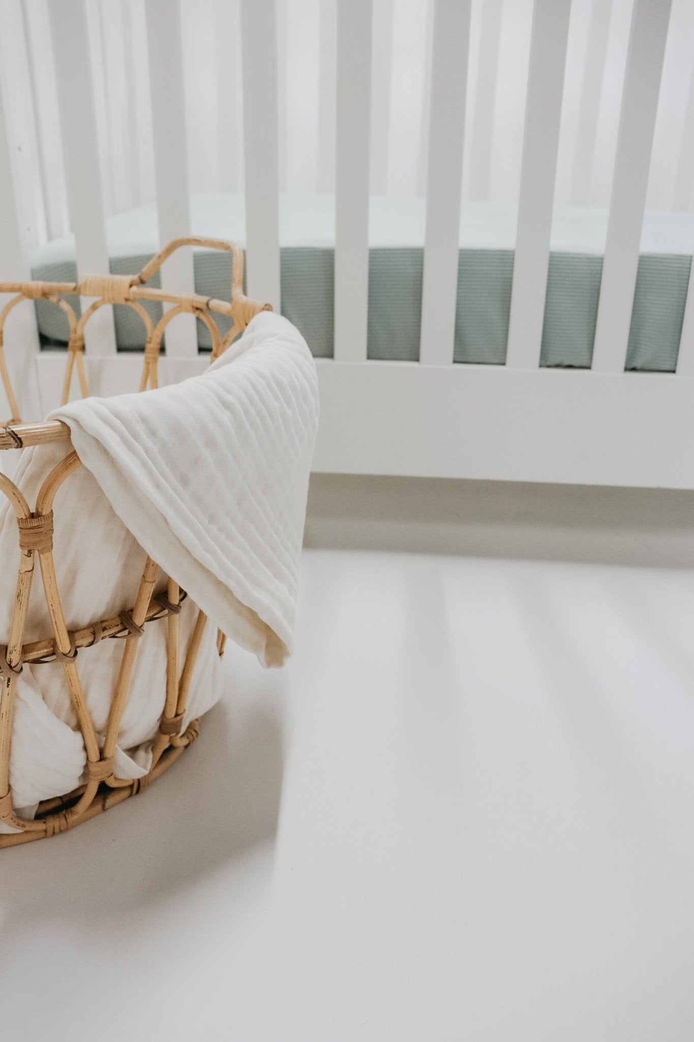 Seafoam Ribbed Crib Sheet La Vie Bien Seafoam Ribbed Crib Sheet
