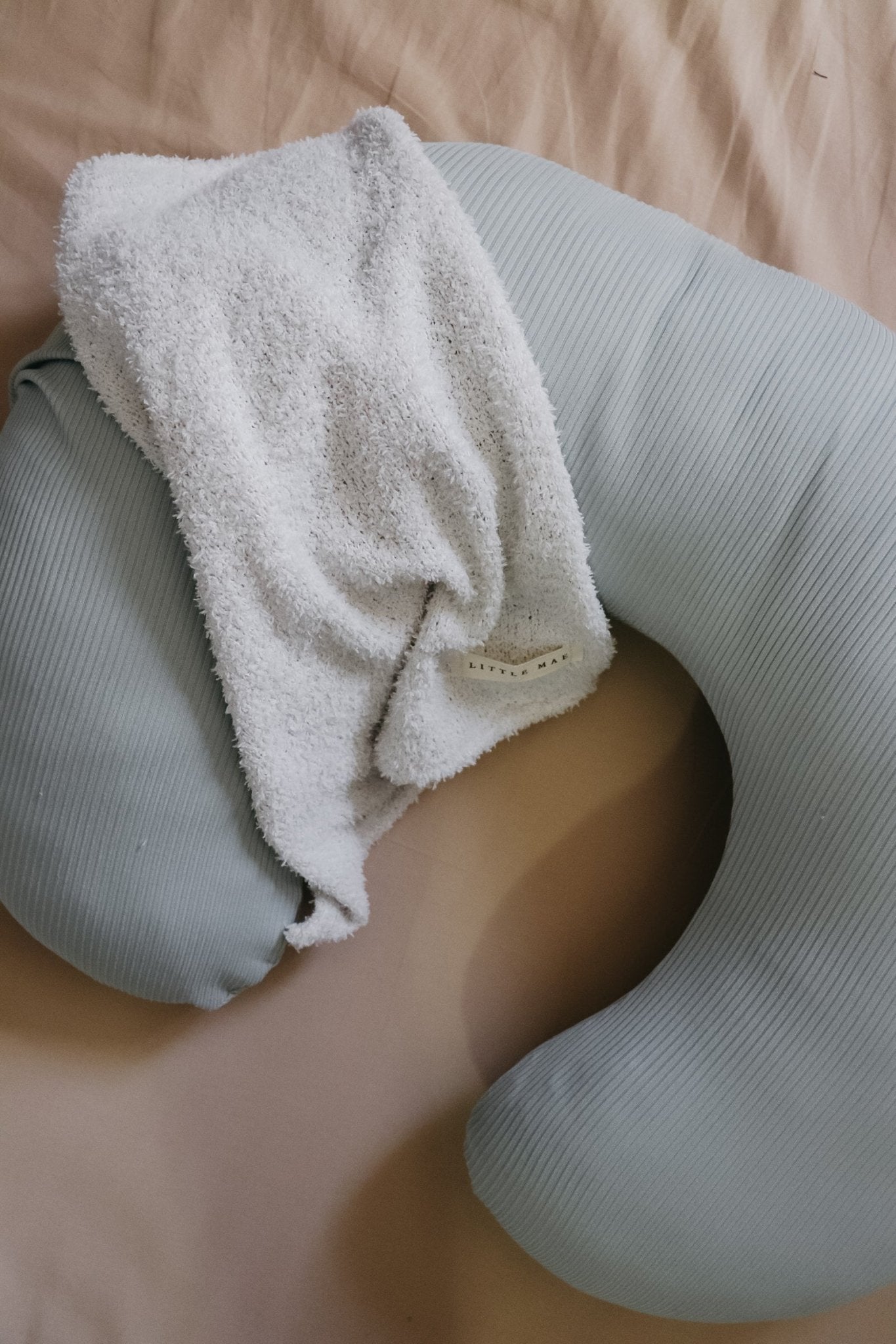 Seafoam Ribbed Nursing Pillow Cover La Vie Bien Seafoam Ribbed Nursing Pillow Cover