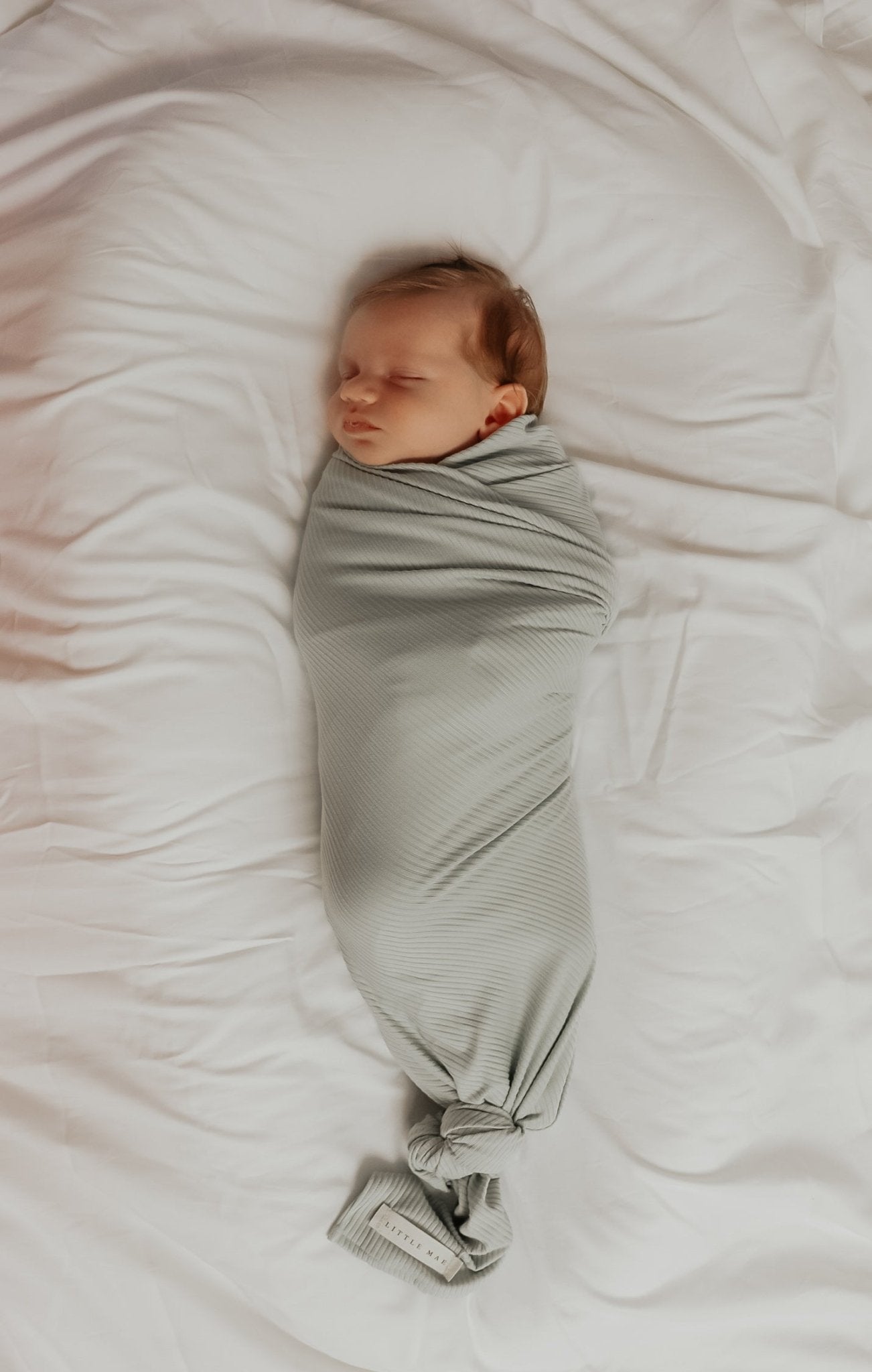 Seafoam Ribbed Stretch Swaddle La Vie Bien Seafoam Ribbed Stretch Swaddle