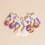 Seashell Dangle Stud Earrings by Oh Clementine
